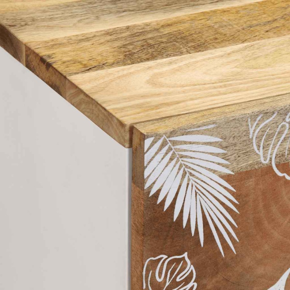 Mesita de noche de madera maciza de mango 40x33,5x46