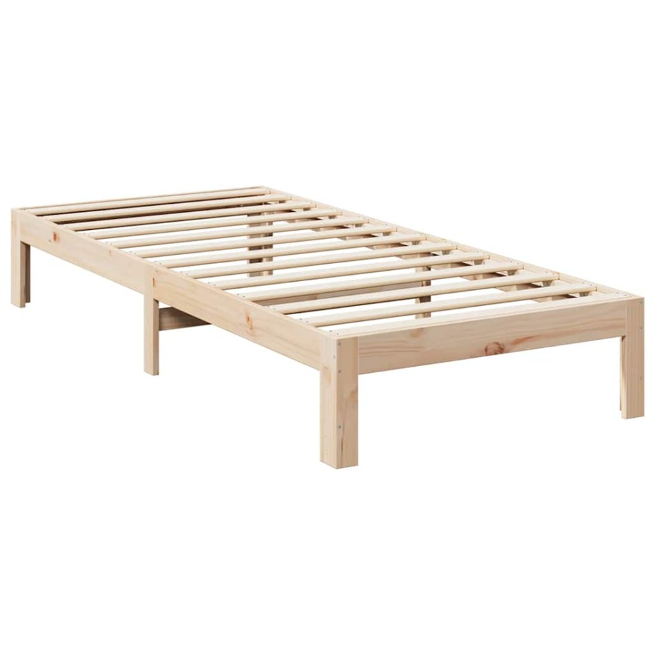 Estructura de cama sin colchón madera maciza de pino 90x200