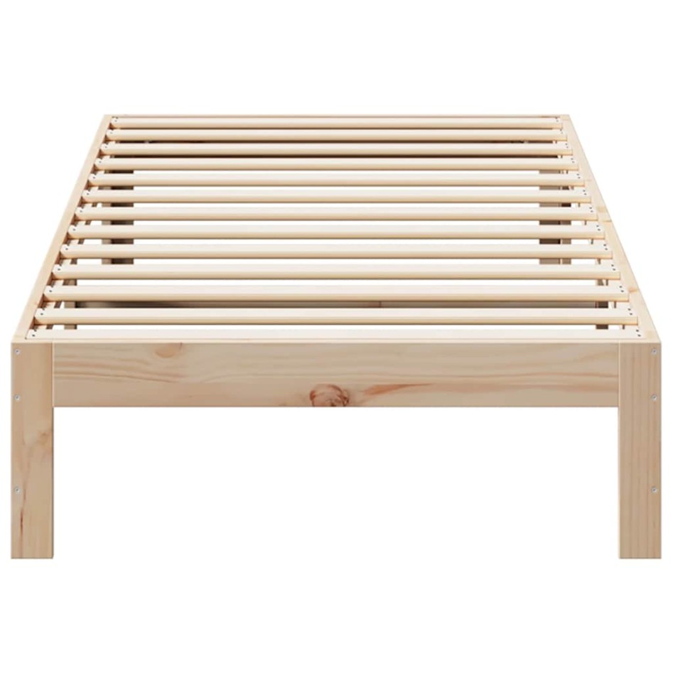 Estructura de cama sin colchón madera maciza de pino 90x200