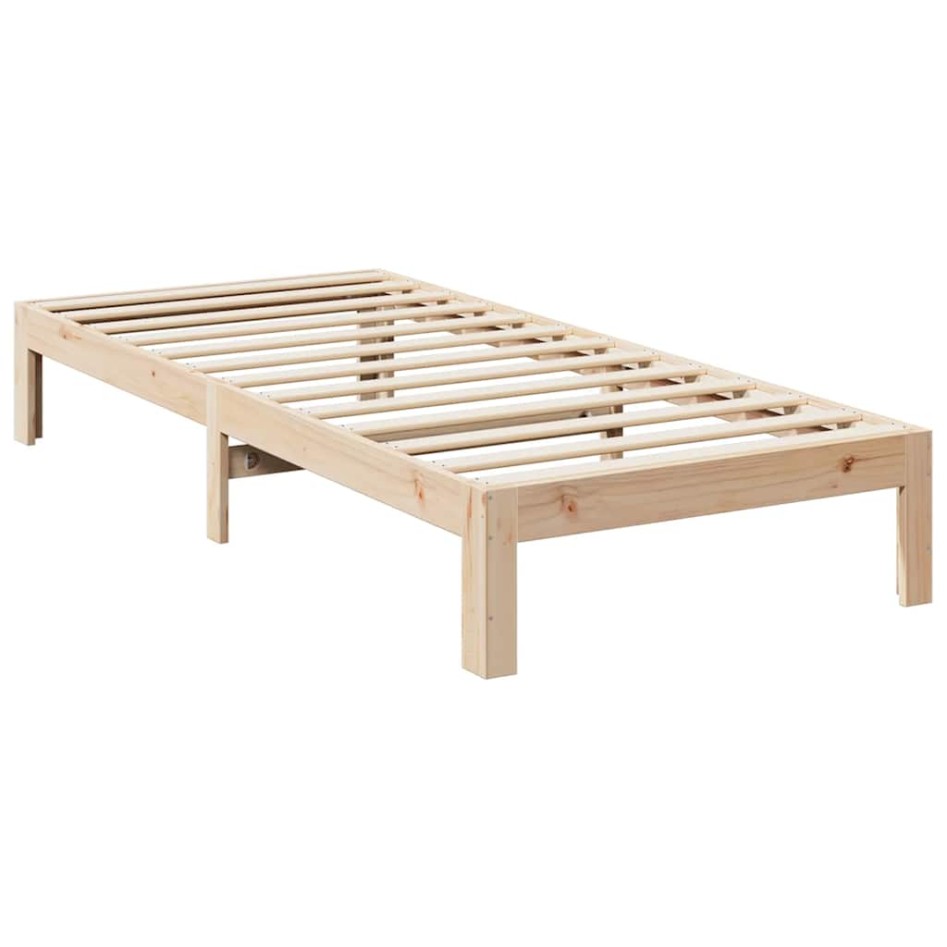 Estructura de cama sin colchón madera maciza de pino 90x200
