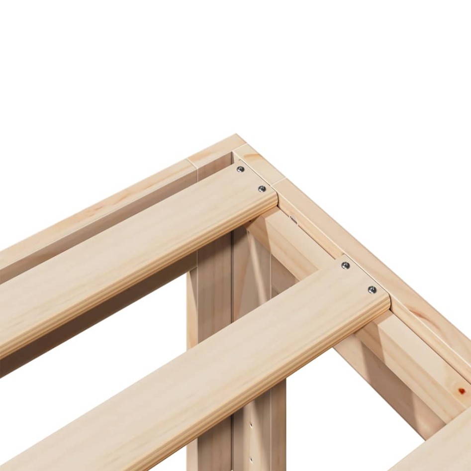 Estructura de cama sin colchón madera maciza de pino 90x200