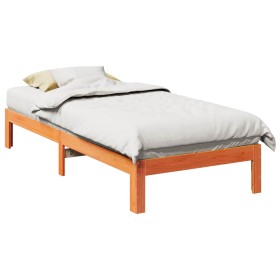 Estructura de cama sin colchón madera de pino marrón 90x200