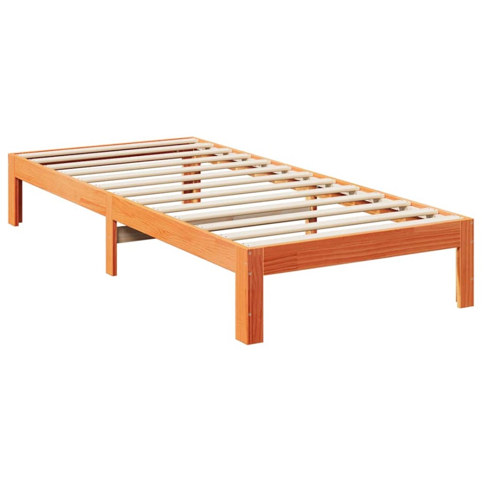 Estructura de cama sin colchón madera de pino marrón 90x200
