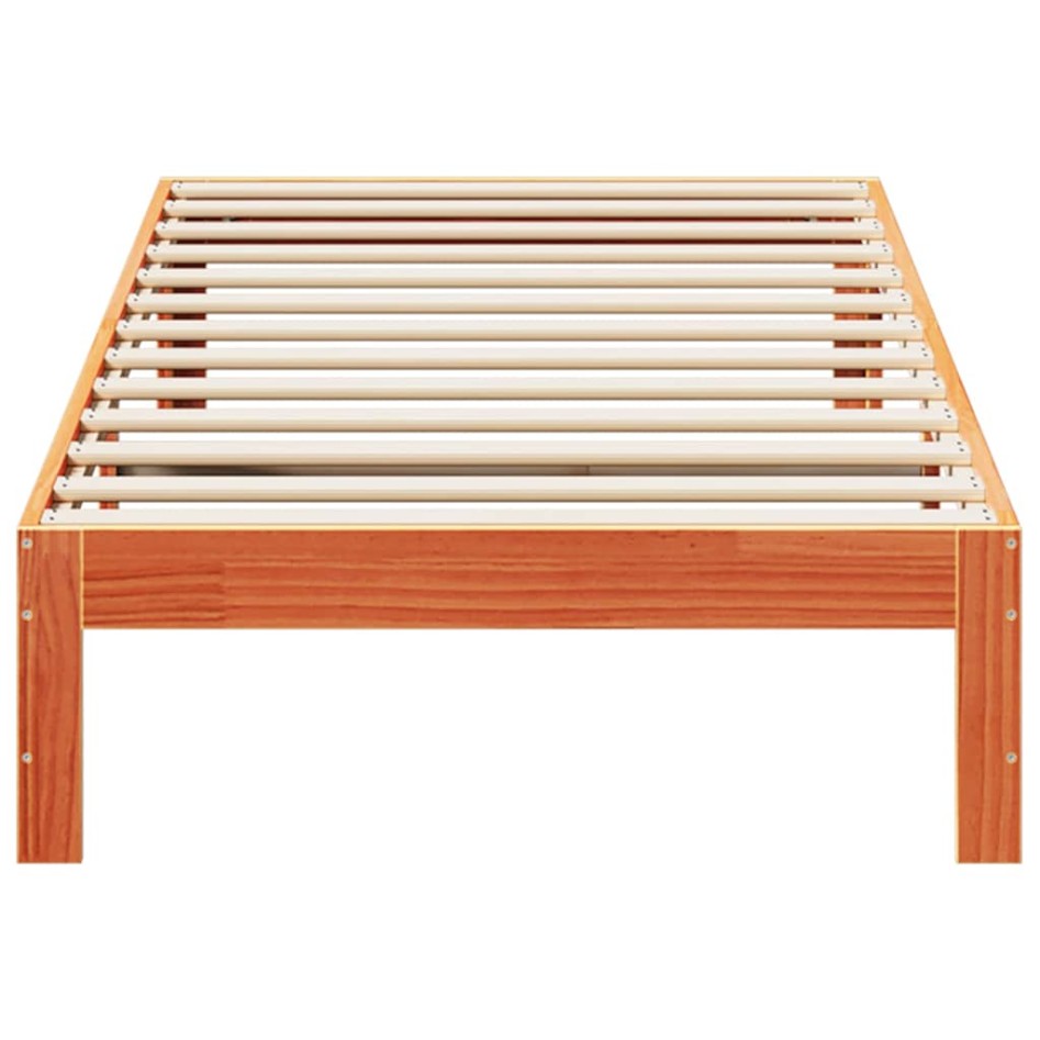 Estructura de cama sin colchón madera de pino marrón 90x200