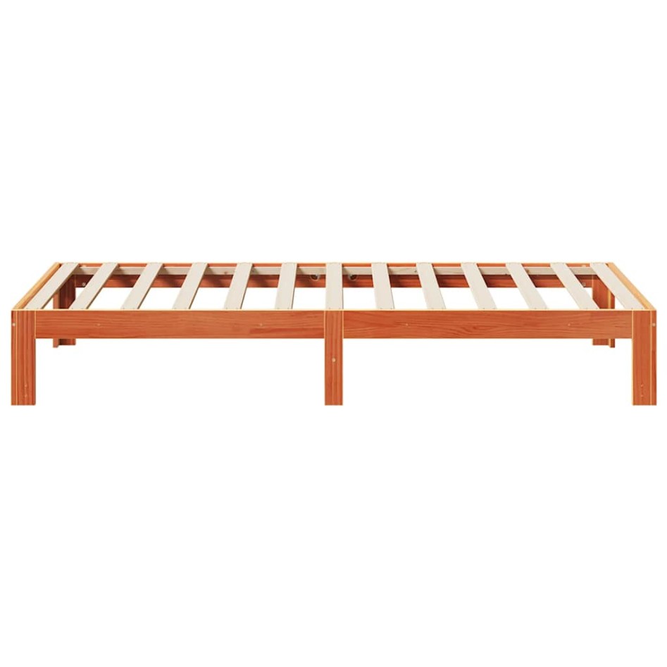 Estructura de cama sin colchón madera de pino marrón 90x200