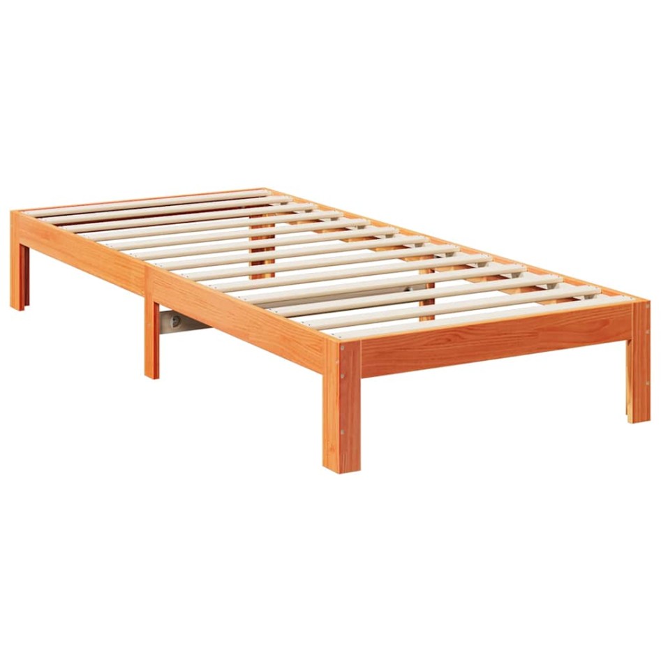 Estructura de cama sin colchón madera de pino marrón 90x200