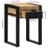 Mesa auxiliar madera maciza de mango rugosa 35x35x50