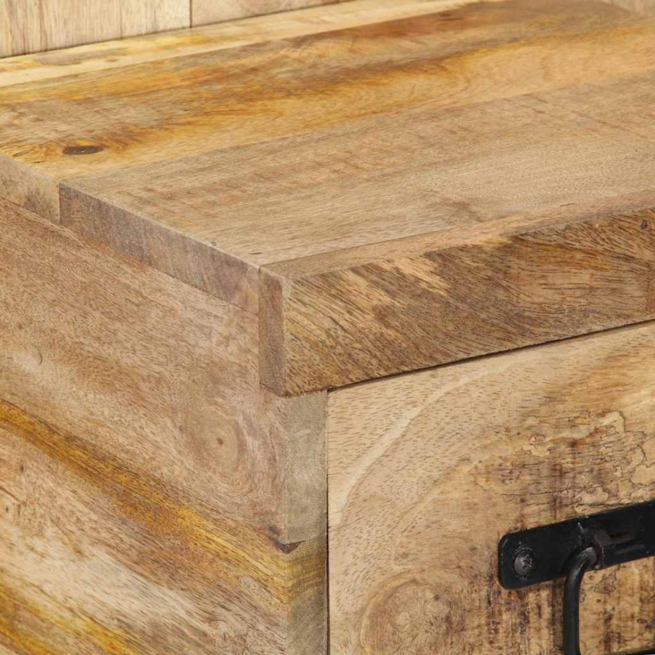 Mesita de noche madera maciza de mango 60x32x80