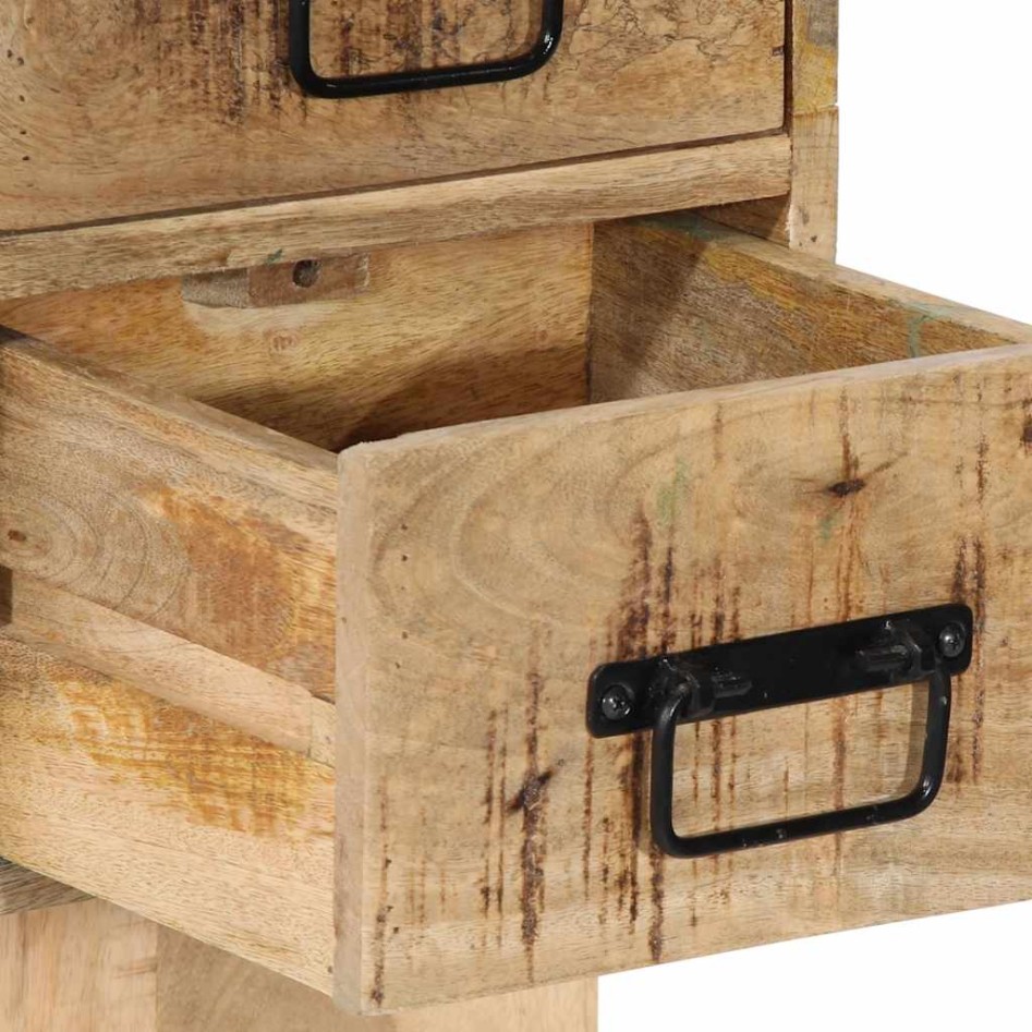 Mesita de noche madera maciza de mango 60x32x80