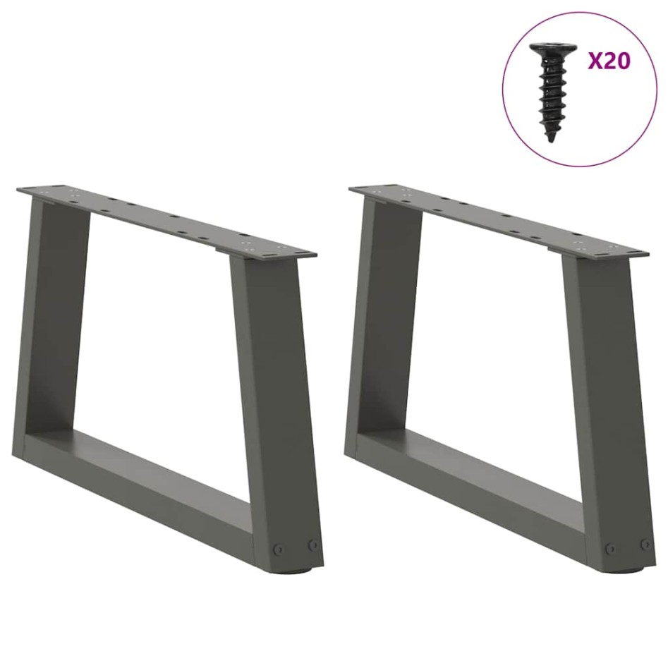 Patas para mesa comedor forma V 2 uds antracita 50x(30-31,3)