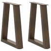 Patas para mesa de comedor forma de V 2 uds acero natural acero