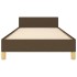 Estructura de cama sin colchón tela marrón oscuro 90x200