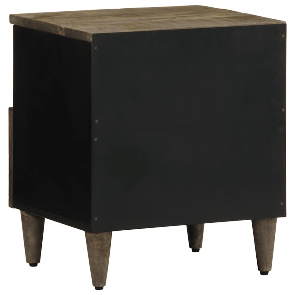 Mesita de noche de madera maciza de mango gris claro