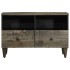 Mueble de TV madera maciza de mango gris claro 70x33,5x46