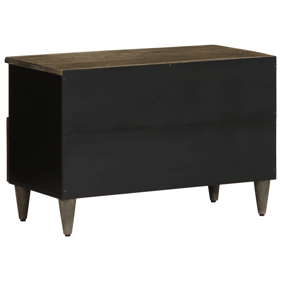 Mueble de TV madera maciza de mango gris claro 70x33,5x46