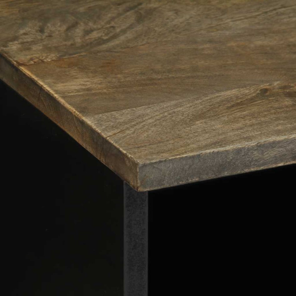 Mueble de TV madera maciza de mango gris claro 70x33,5x46