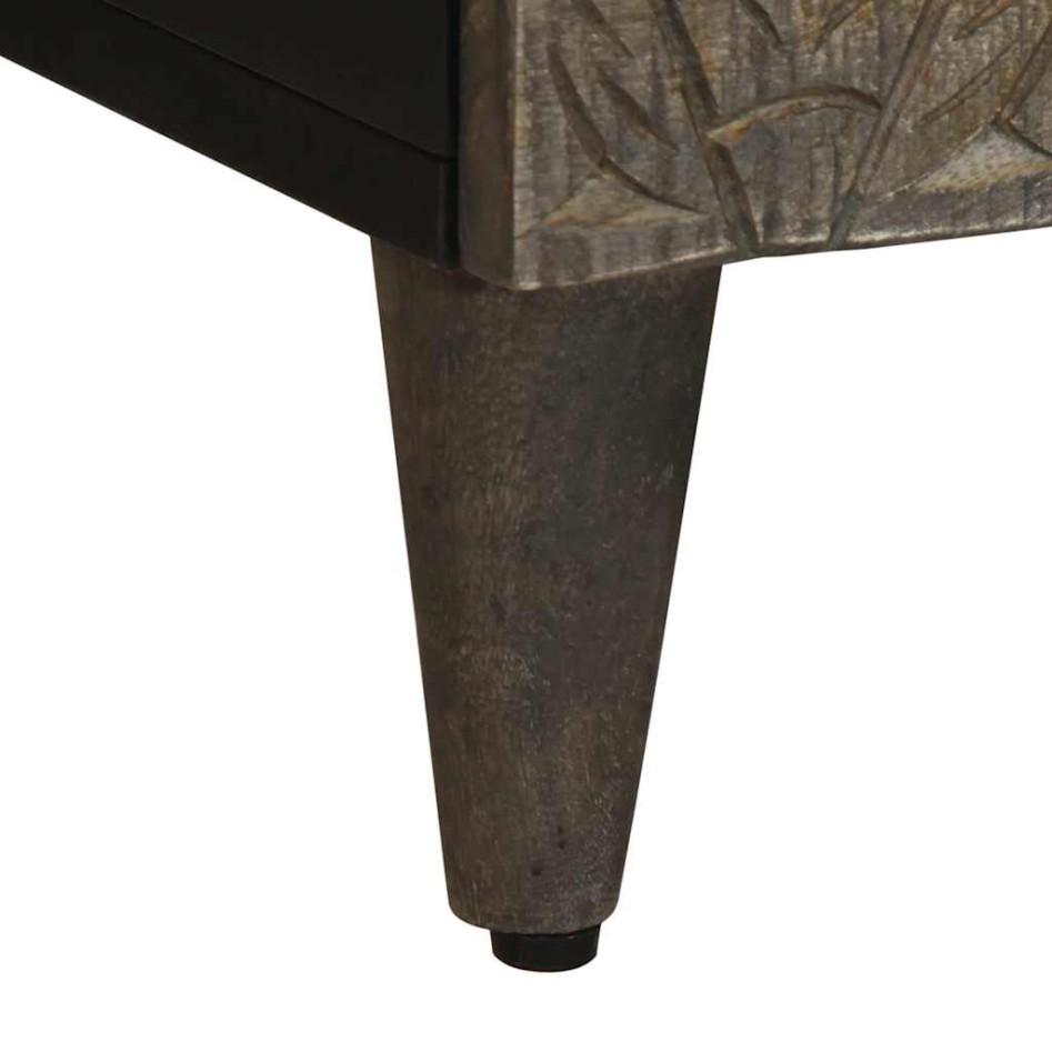 Mueble de TV madera maciza de mango gris claro 70x33,5x46