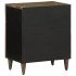Mesita de noche madera maciza de mango gris claro 50x33x60