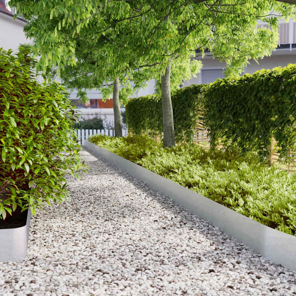 Bordes para césped 10 uds 20x103 cm acero