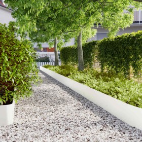 Bordes para césped 10 uds acero laminado frío blanco 25x103