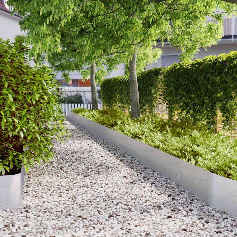 Bordes para césped 10 uds 25x103 cm acero