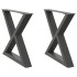 Patas para mesa de centro 2 uds acero antracita 60x(42-43,3)