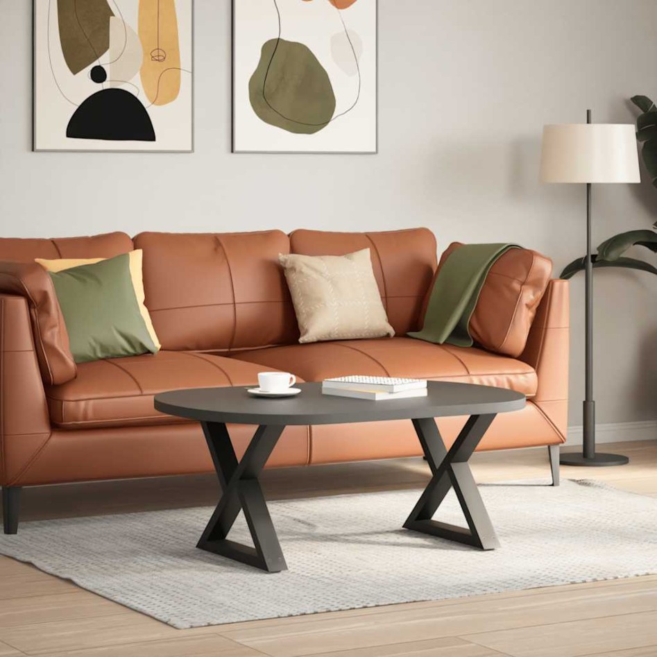 Patas para mesa de centro 2 uds acero antracita 60x(42-43,3)