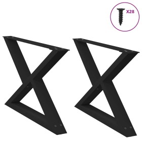 Patas para mesa de centro 2 uds acero negro 70x(42-43,3)