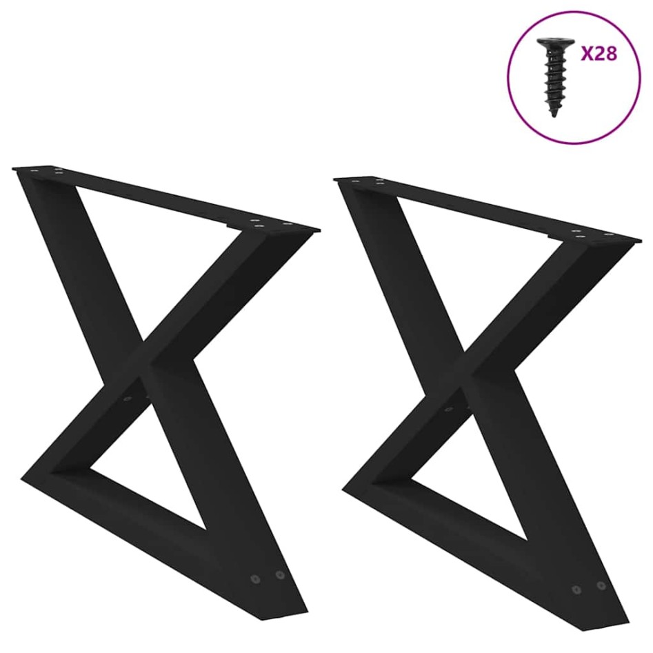 Patas para mesa de centro 2 uds acero negro 70x(42-43,3)