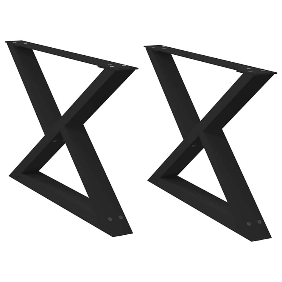 Patas para mesa de centro 2 uds acero negro 70x(42-43,3)