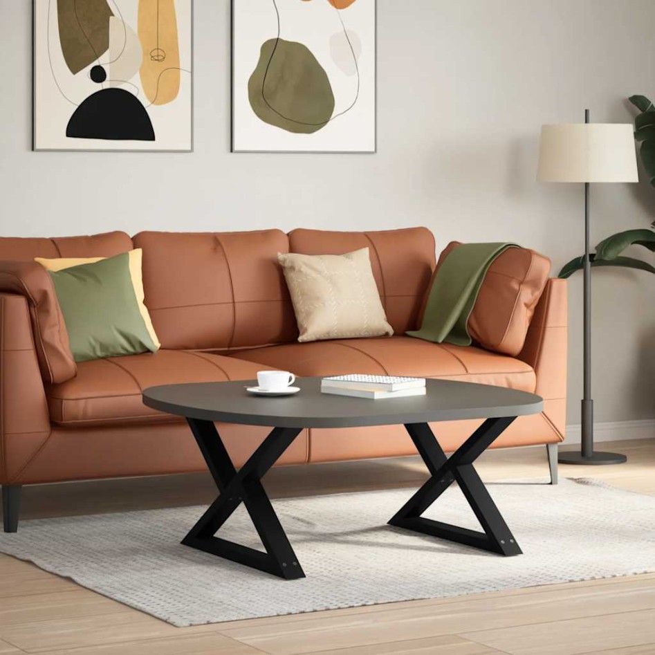 Patas para mesa de centro 2 uds acero negro 70x(42-43,3)