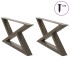 Patas para mesa centro 2 uds acero natural 70x(30-31,3)cm