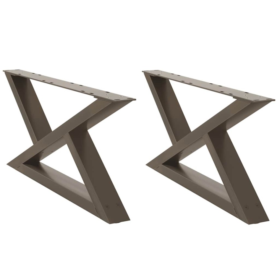 Patas para mesa centro 2 uds acero natural 70x(30-31,3)cm