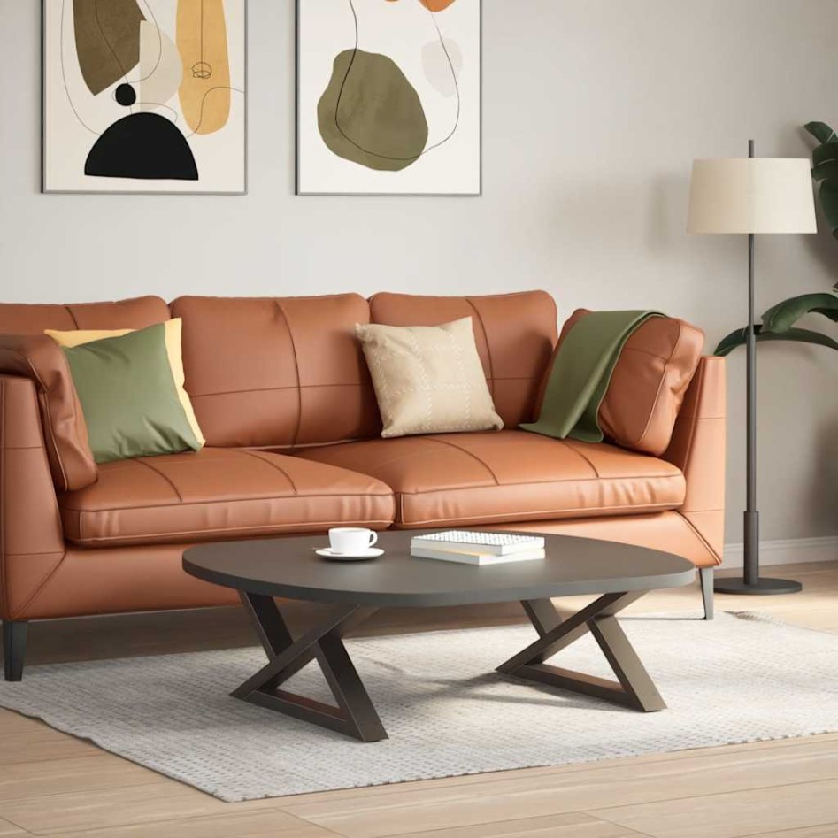 Patas para mesa centro 2 uds acero natural 70x(30-31,3)cm