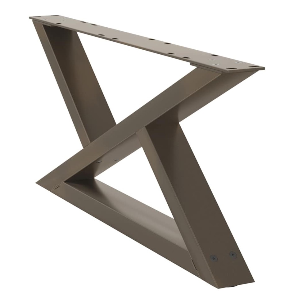 Patas para mesa centro 2 uds acero natural 70x(30-31,3)cm