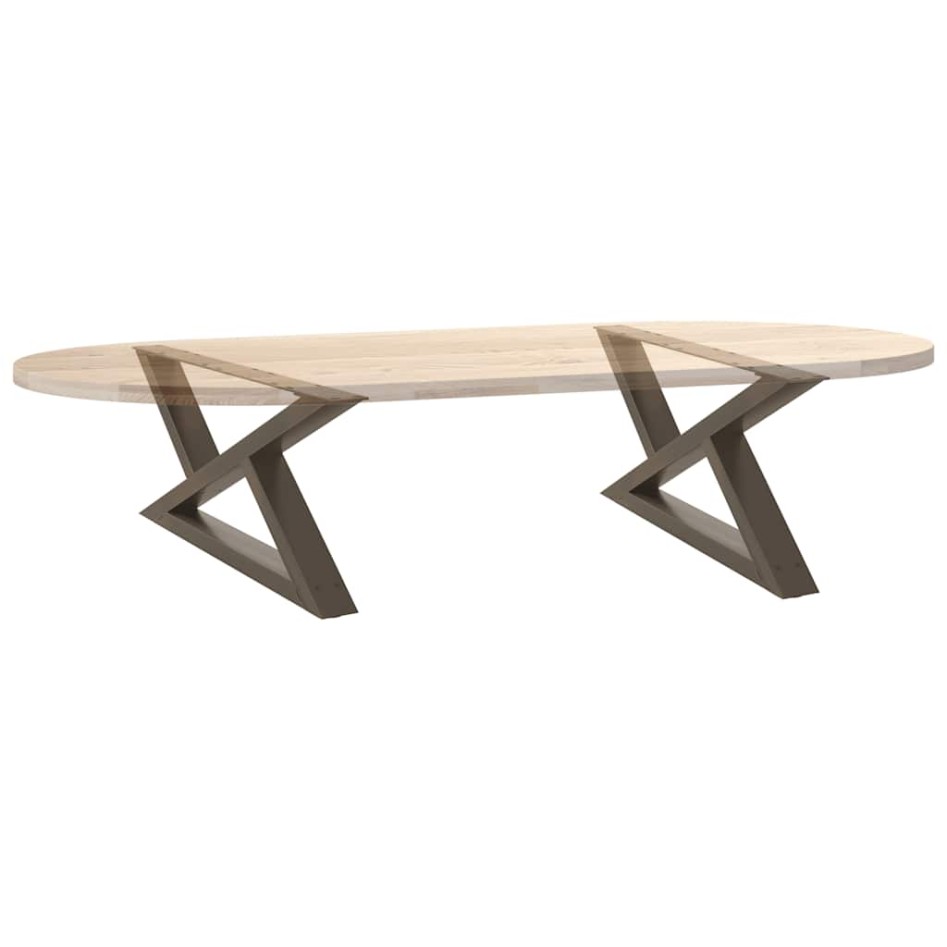 Patas para mesa centro 2 uds acero natural 70x(30-31,3)cm