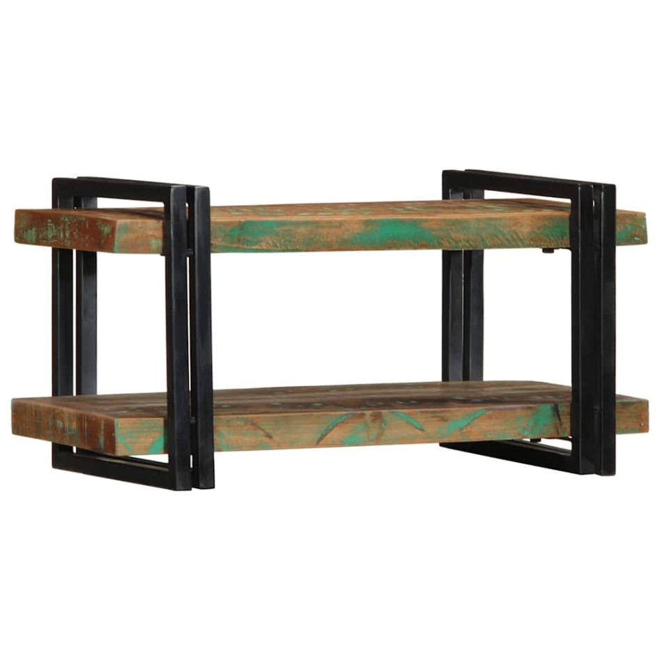 Estante de pared multicolor de madera maciza