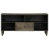 Mueble de TV madera maciza de mango negro 100x33x46