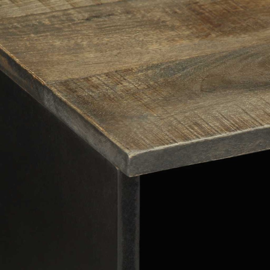 Mueble de TV madera maciza de mango negro 100x33x46