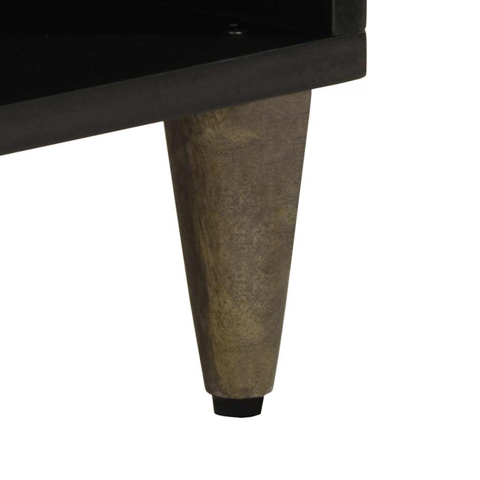 Mueble de TV madera maciza de mango negro 100x33x46