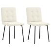 Sillas de comedor 2 unidades terciopelo crema