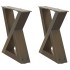 Patas para mesa centro 2 uds acero natural 40x(30-31,3)cm