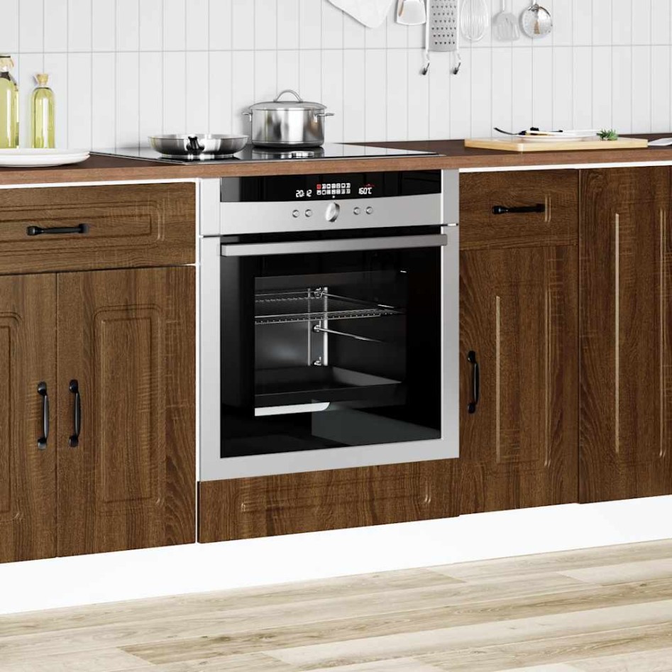 Mueble de horno Kalmar marrón roble madera