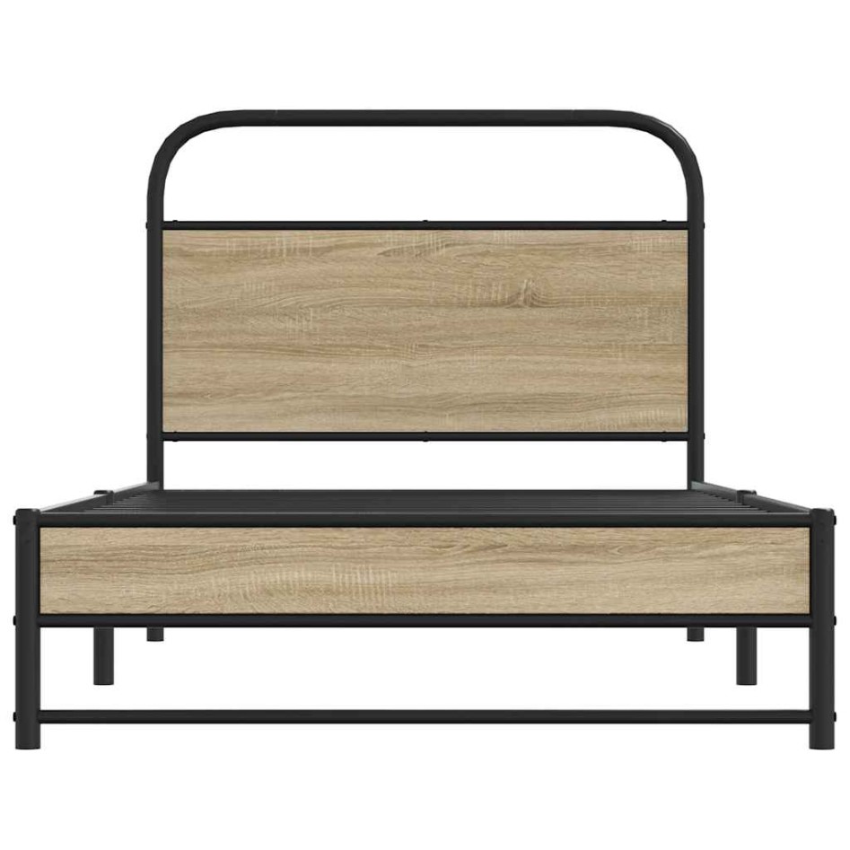 Estructura de cama sin colchón 90x190 cm madera roble