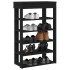 Mueble zapatero de madera de ingeniería negro 60x30x98