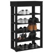 Mueble zapatero de madera de ingeniería negro 60x30x98 cm