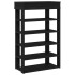 Mueble zapatero de madera de ingeniería negro 60x30x98