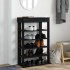 Mueble zapatero de madera de ingeniería negro 60x30x98