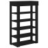 Mueble zapatero de madera de ingeniería negro 60x30x98