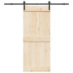 Kit de herrajes para puertas correderas acero negro 200 cm